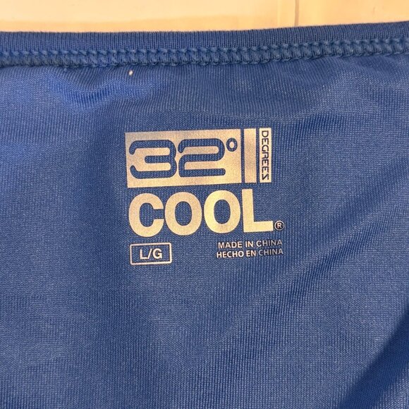 32 Degrees Cool Sleeveless Tank Dress Large Washed Indigo Built In Bra Flowy - Picture 3 of 11